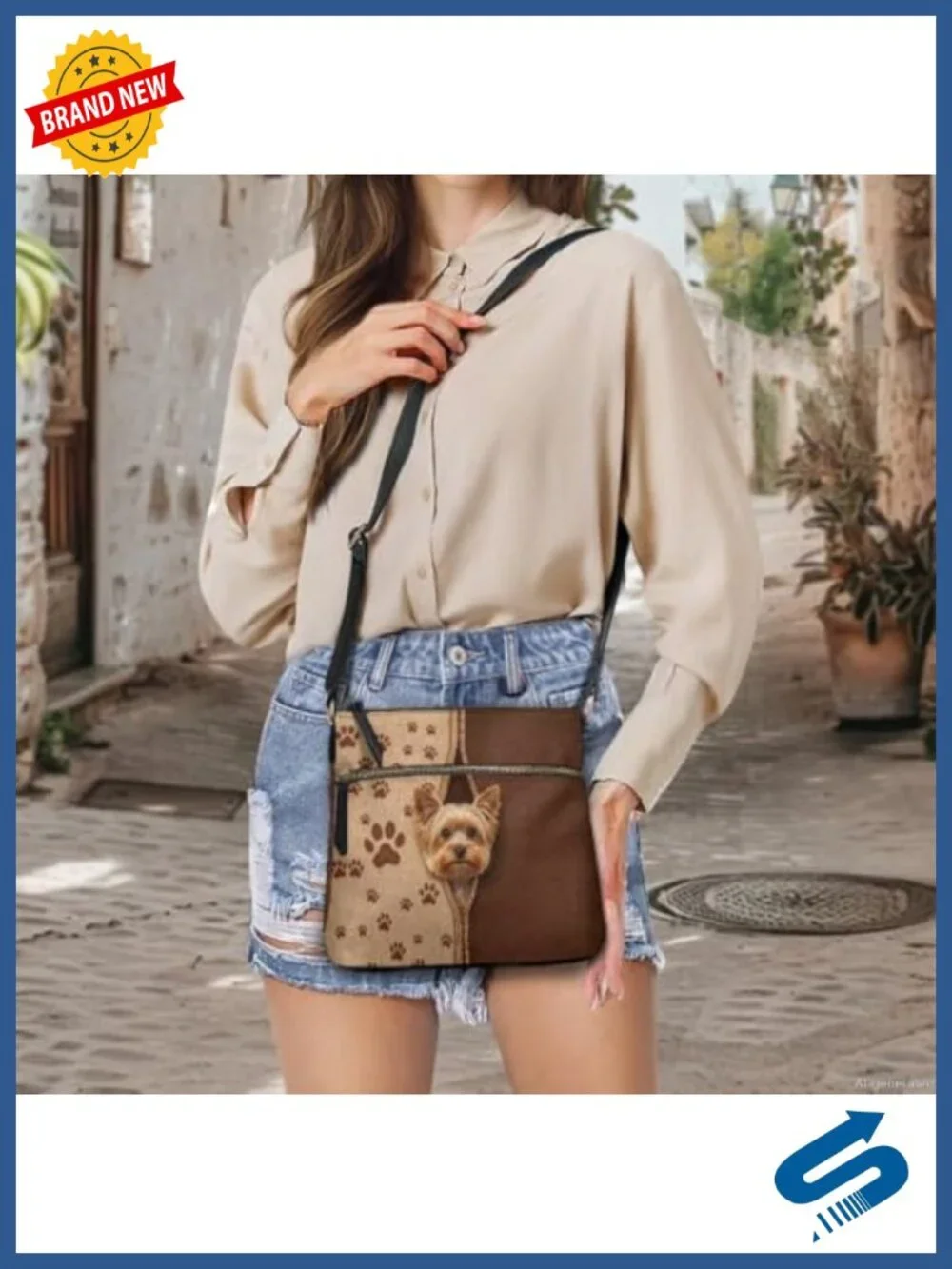 Faux Leather Crossbody Satchel Bag with Adjustable Strap Multi-Pocket Hobo Purse